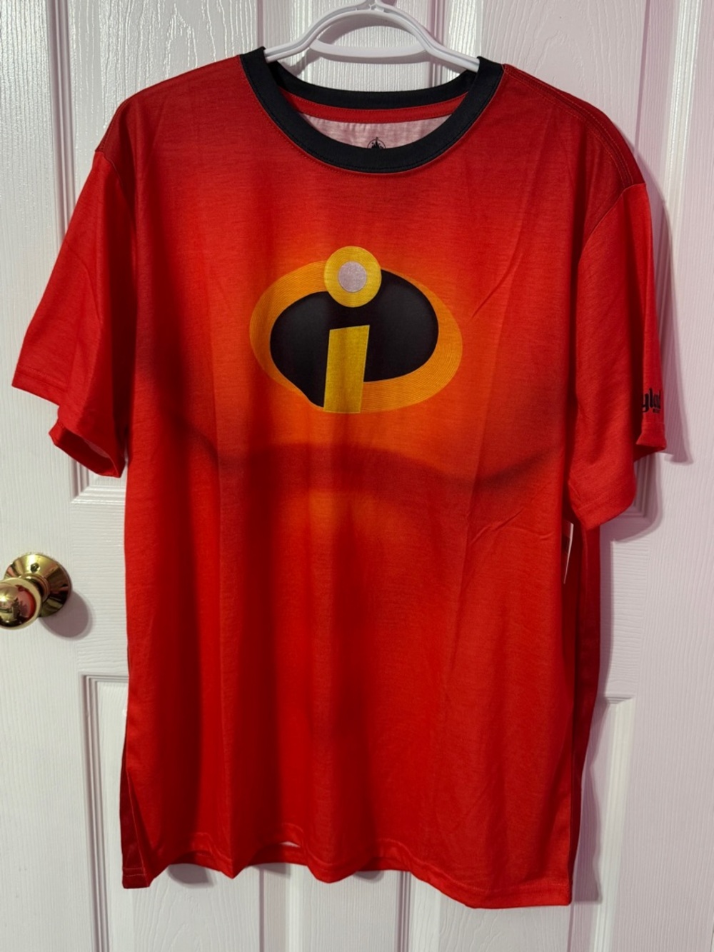 Disney Men's Red Incredibles Graphic Tee with Black Trim